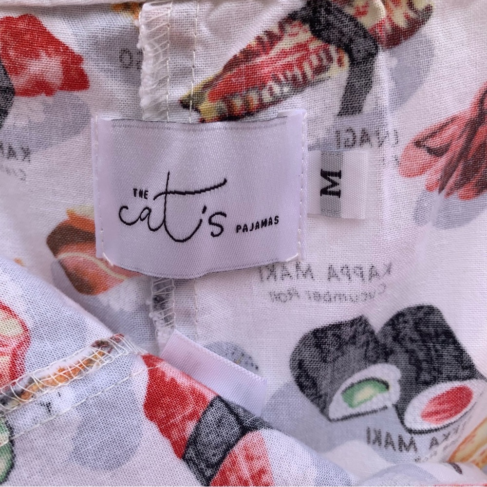 The CAT’S Pajamas Women’s Sushi Print Short Sleeve Capris Pajama Set - Picture 11 of 12